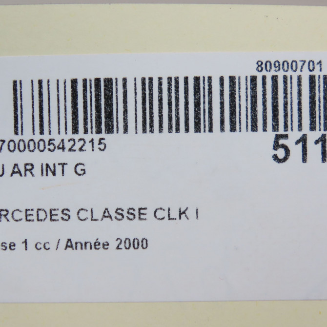 Feu arrière interieur gauche occasion MERCEDES CLASSE CLK I Phase 1 04-1997->08-1999 200 2088200564 6