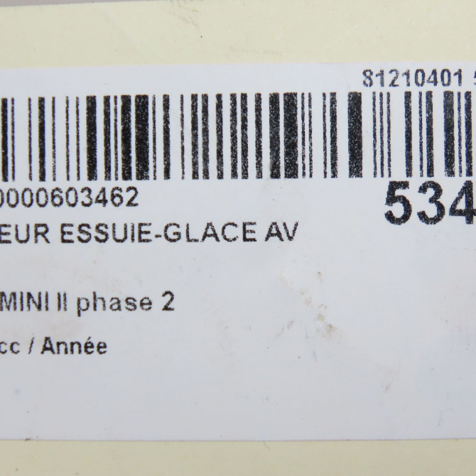 Moteur essuie-glace avant occasion MINI MINI II phase 2 08-2010->... 61619800894 7