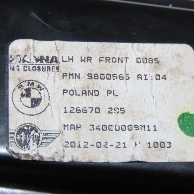 Mecanisme+moteur leve-glace avg occasion MINI MINI II phase 2 08-2010->... 51339805669 5