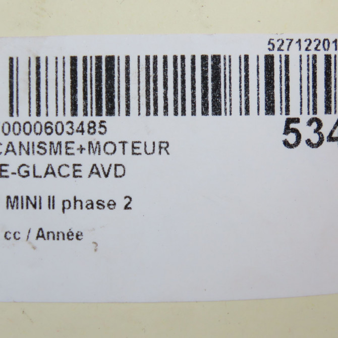 Mecanisme + moteur lève-glace avant droit occasion MINI MINI II phase 2 08-2010->... 51339805670 7