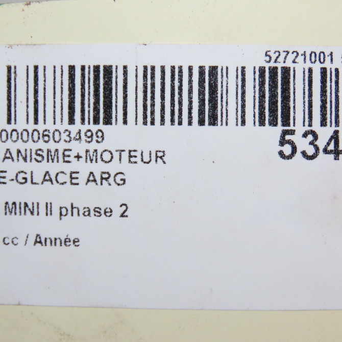 Mecanisme+moteur leve-glace arg occasion MINI MINI II phase 2 08-2010->... 51359805671 8