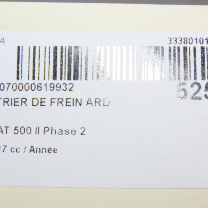 Etrier de frein arrière droit occasion FIAT 500 II Phase 1 04-1995->04-1999 1.4i 165ch 77365751 6