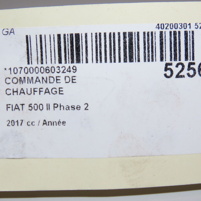 Commande de chauffage occasion FIAT 500 II Phase 1 04-1995->04-1999 1.4i 165ch 735629323 7