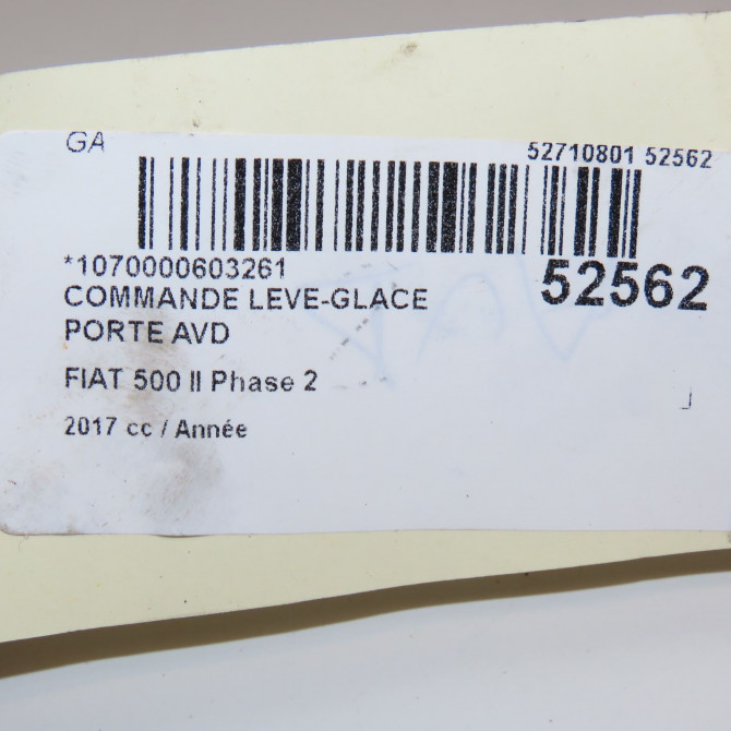 Commande lève-glace porte avant droite occasion FIAT 500 II Phase 1 04-1995->04-1999 1.4i 165ch 735639073 4