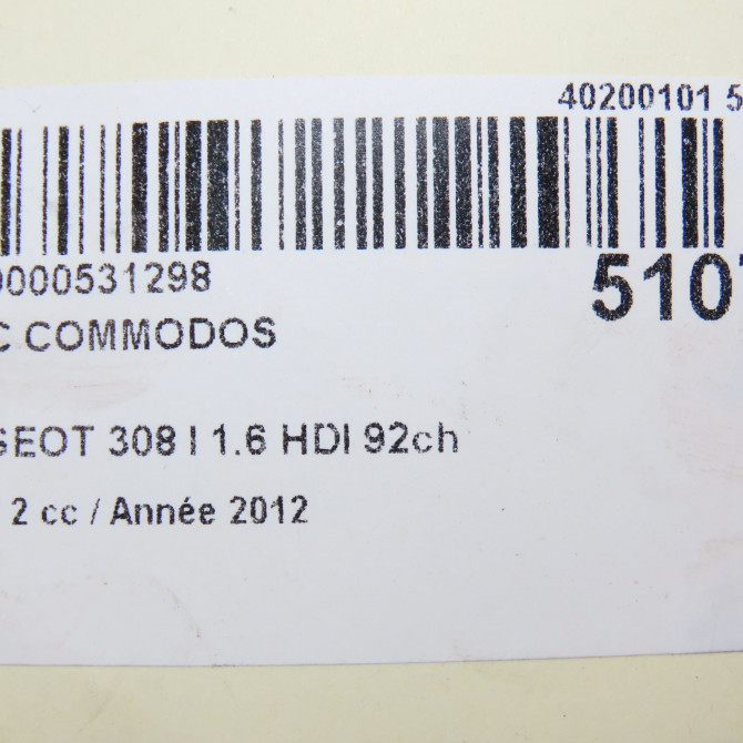 Bloc commodos occasion PEUGEOT 308 I Phase 2 04-2011->12-2014 1.6 HDI 92ch 98062016XT 8