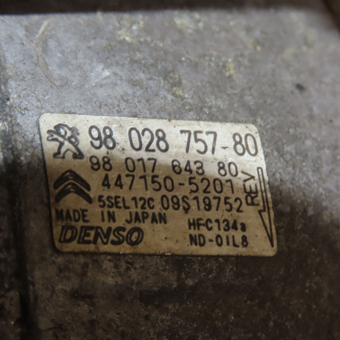 Compresseur air conditionne occasion CITROEN BERLINGO II Phase 3 04-2015->... 1.6 BlueHDI 100ch 9819714980 6