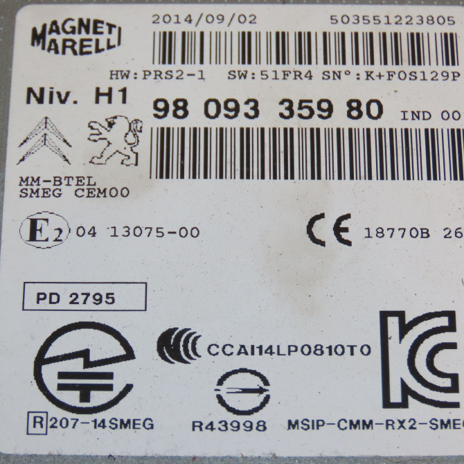 Commande de chauffage occasion PEUGEOT 308 II 308 II Phase 1 2013-06-01->2017-08-31 1.2 130ch 7