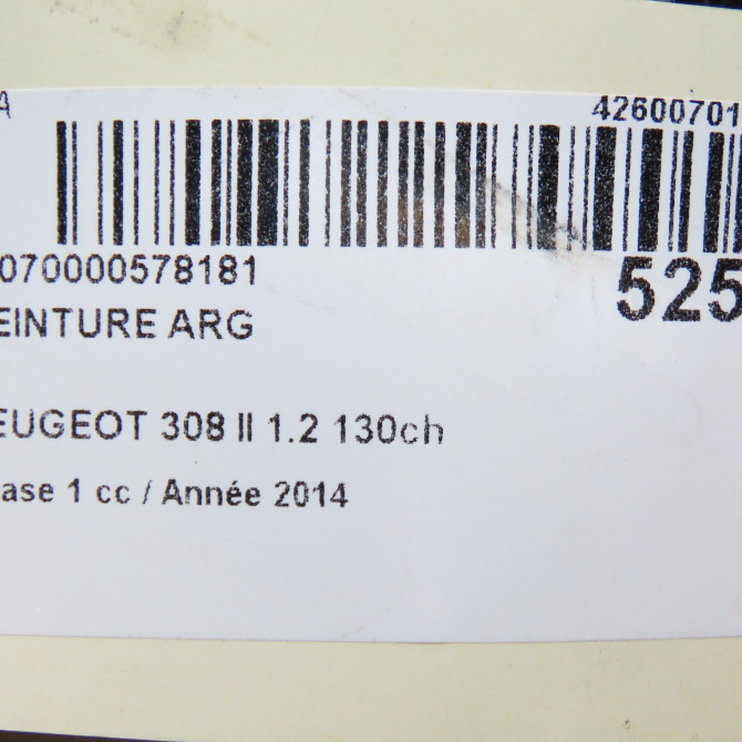 Ceinture arrière gauche occasion PEUGEOT 308 II 308 II Phase 1 2013-06-01->2017-08-31 1.2 130ch 16115840XX 5
