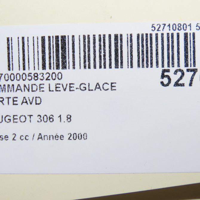 Commande lève-glace porte avant droite occasion PEUGEOT 306 Phase 2 04-1997->03-2002 1.8 6552XK 5