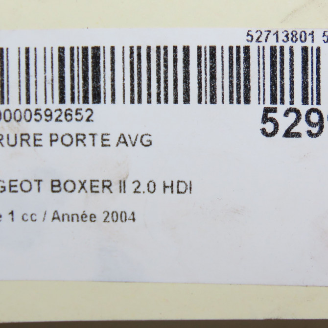 Serrure porte avg occasion PEUGEOT BOXER II Phase 1 02-2002->06-2006 2.0 HDI 85ch 9135N8 5