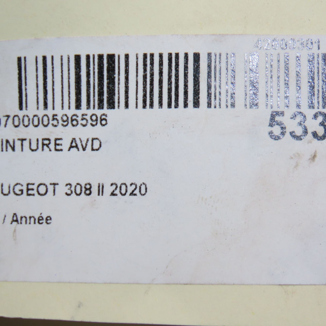 Ceinture avant droite occasion 308 II 96776852XX 6