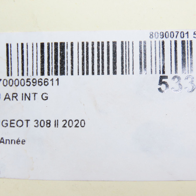 Feu arrière interieur gauche occasion 308 II 9677818380 6