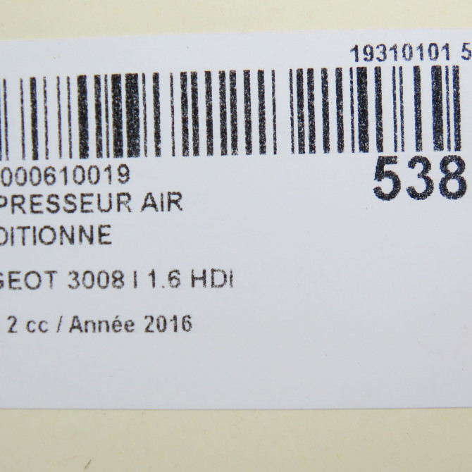 Compresseur air conditionne occasion PEUGEOT 3008 I Phase 2 11-2013->... 1.6 HDI 120ch 9819714980 7