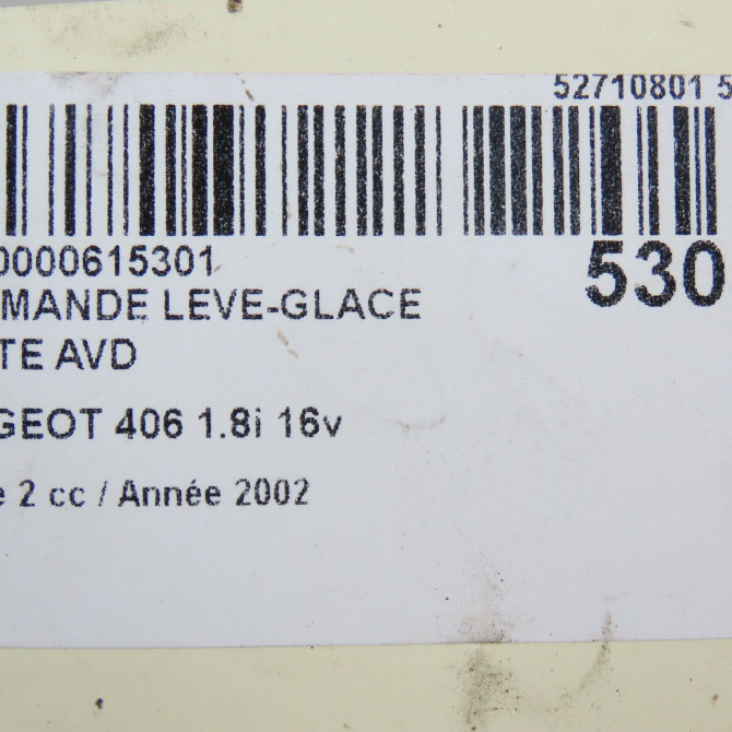 Commande lève-glace porte avant droite occasion PEUGEOT 406 Phase 2 04-1999->04-2004 1.8i 16v 6552ZZ 4