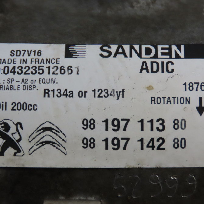 Compresseur air conditionne occasion PEUGEOT BOXER III Phase 1 04-1995->04-1999 2.2 HDI 130ch 1626275080 5