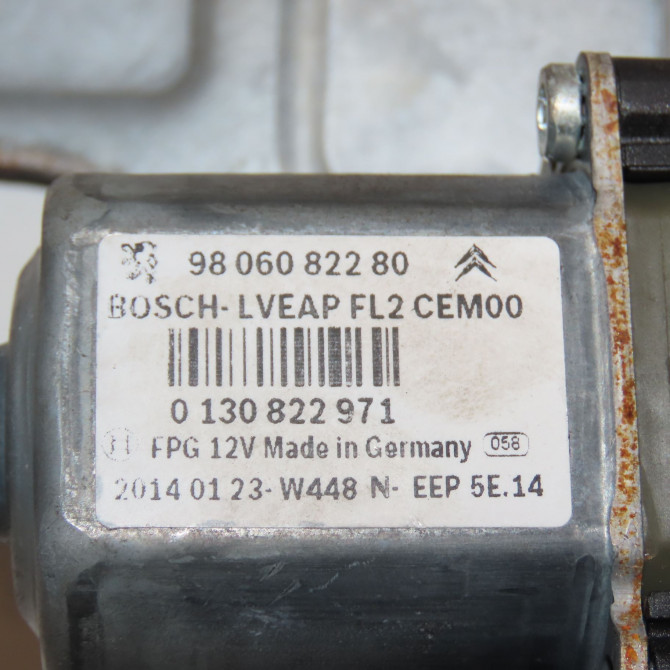 Mecanisme+moteur leve-glace arg occasion PEUGEOT 2008 Phase 1 01-2013->... 1.6 E-HDI 115ch 9816402380 5