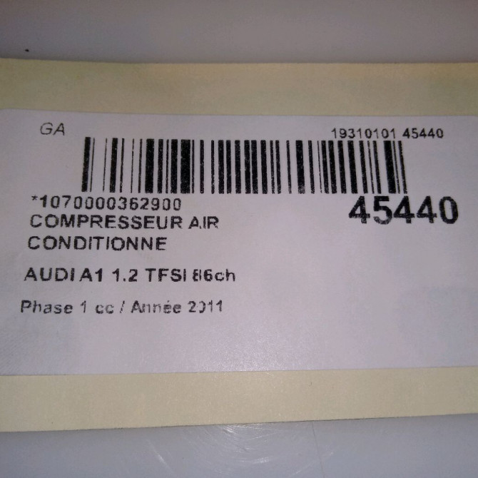 Compresseur air conditionne occasion AUDI A1 Phase 1 06-2010->03-2015 1.2 TFSI 86ch 5K0820803J 6