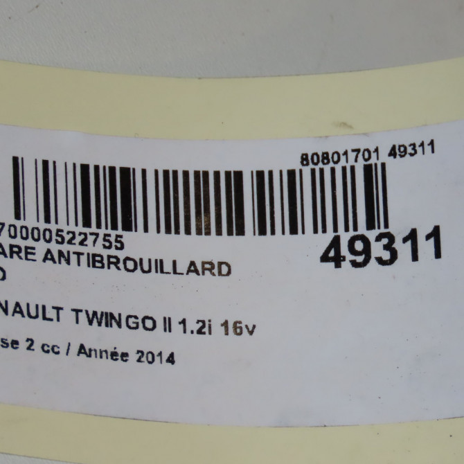 Phare antibrouillard avant droit occasion RENAULT TWINGO II Phase 2 12-2011->12-2014 1.2i 16v 75ch 261509865R 5