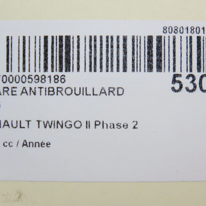 Phare antibrouillard avant gauche occasion RENAULT TWINGO II Phase 2 12-2011->12-2014 261558092R 6