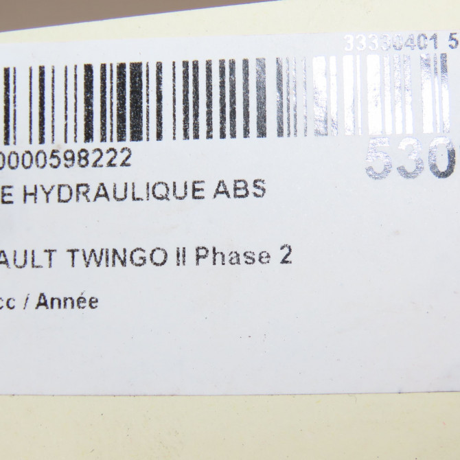 Unité hydraulique ABS occasion RENAULT TWINGO II Phase 2 12-2011->12-2014 8201128679 6