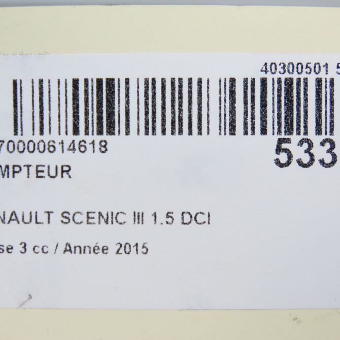 Compteur occasion RENAULT SCENIC III Phase 3 04-2013->... 1.5 DCI 110ch 248104411R 7