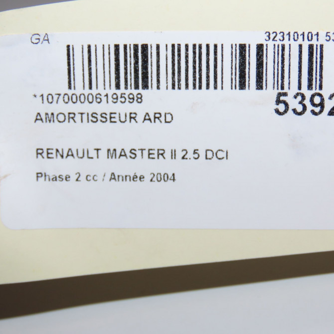Amortisseur arrière droit occasion RENAULT MASTER II Phase 2 11-2003->10-2006 2.5 DCI 99ch 8200715148 3