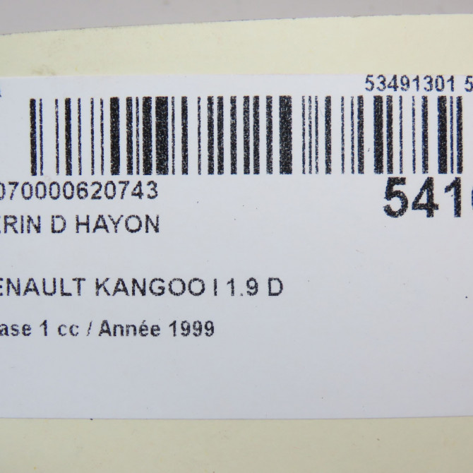 Verin droit hayon occasion RENAULT KANGOO I Phase 1 09-1997->06-2003 1.9 D 65ch 7700303186 3