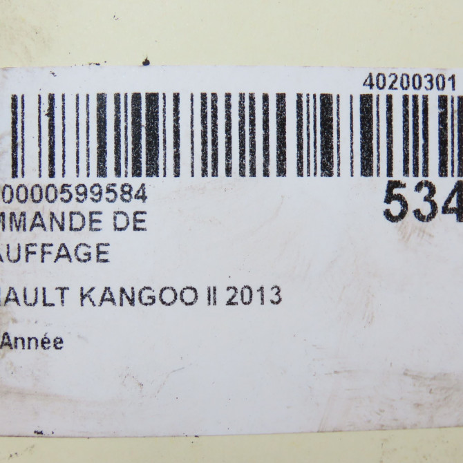 Commande de chauffage occasion RENAULT KANGOO II Phase 1 01-2008->03-2013 1.5 DCI 90ch 275104539R 7