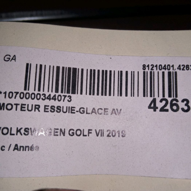 Moteur essuie-glace avant occasion VOLKSWAGEN GOLF VII 5G1955023D 3