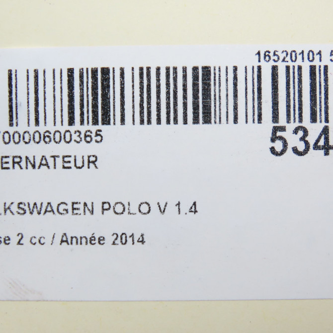Alternateur occasion VOLKSWAGEN POLO V Phase 2 02-2014->... 1.4 TDI 90ch 4B903023D 8