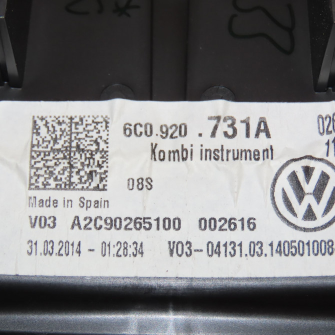 Compteur occasion VOLKSWAGEN POLO V Phase 2 02-2014->... 1.4 TDI 90ch 6C0920731A 4