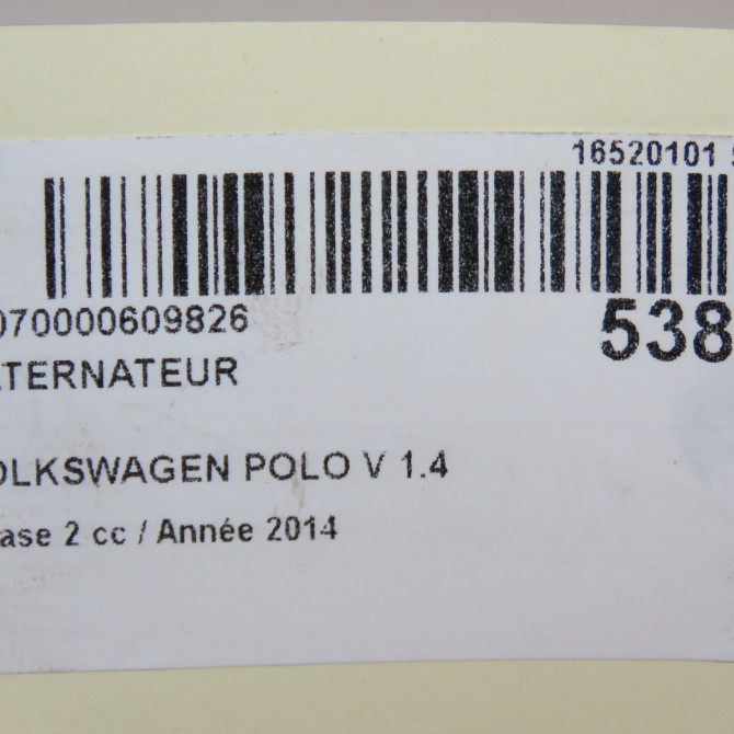 Alternateur occasion VOLKSWAGEN POLO V Phase 2 02-2014->... 1.4 TDI 90ch 4B903023D 8