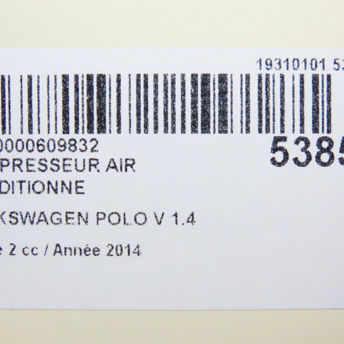 Compresseur air conditionne occasion VOLKSWAGEN POLO V Phase 2 02-2014->... 1.4 TDI 90ch 5Q0820803P 7