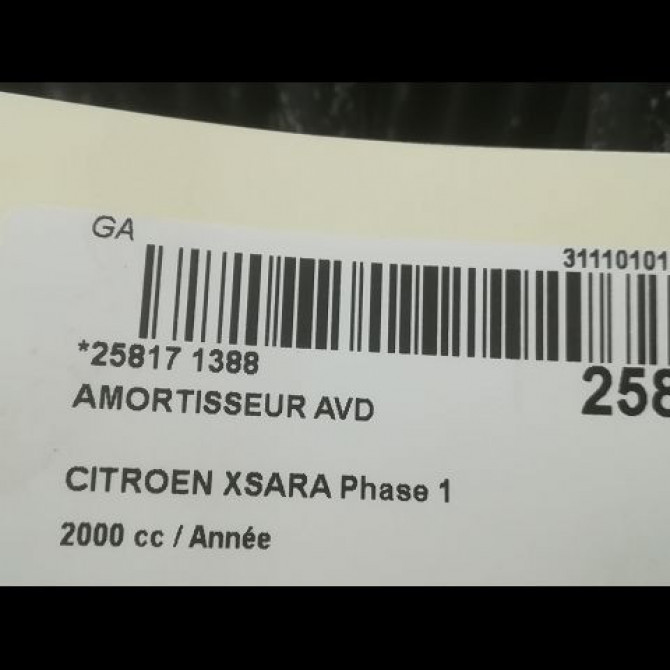 Amortisseur avant droit occasion CITROEN XSARA Phase 1 02-1998->09-2000 5202T9 2