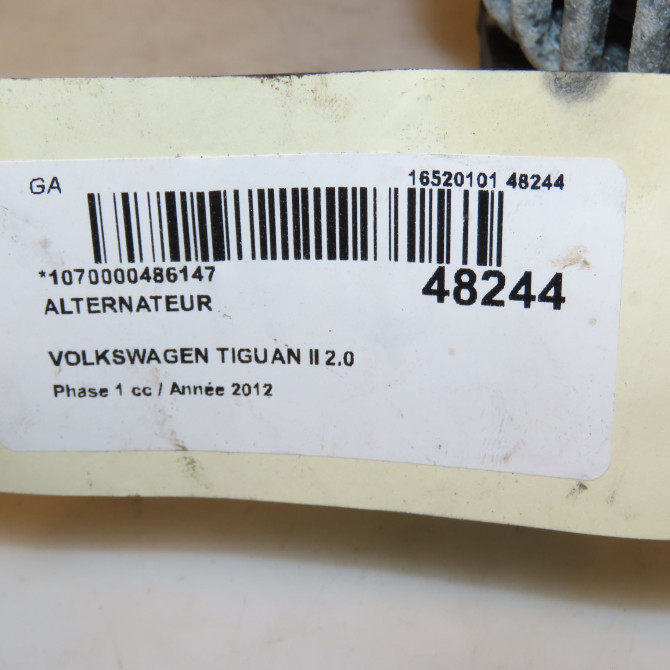 Alternateur occasion VOLKSWAGEN TIGUAN I TIGUAN I Phase 2 2011-04-01->2016-12-31 3L903023 3