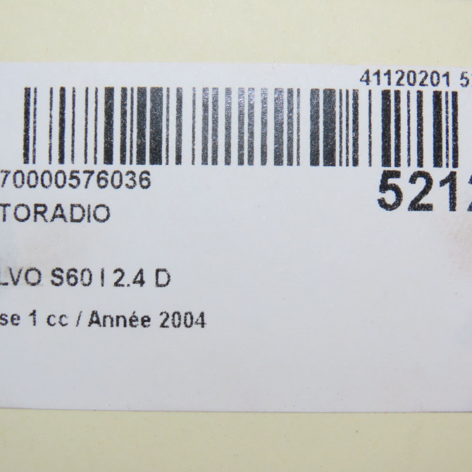 Autoradio occasion VOLVO S60 I Phase 1 09-2000->06-2004 2.4 D 8698839 6