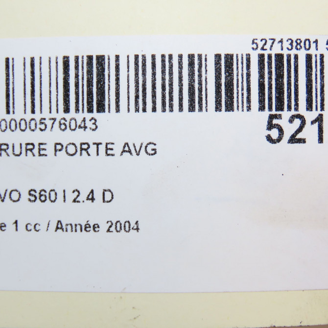 Serrure porte avg occasion VOLVO S60 I Phase 1 09-2000->06-2004 2.4 D 30699750 6