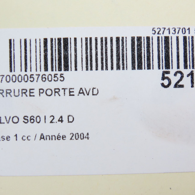 Serrure porte avd occasion VOLVO S60 I Phase 1 09-2000->06-2004 2.4 D 30699753 6