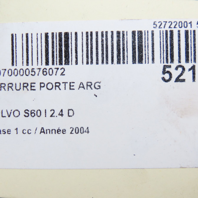 Serrure porte arg occasion VOLVO S60 I Phase 1 09-2000->06-2004 2.4 D 30663048 6