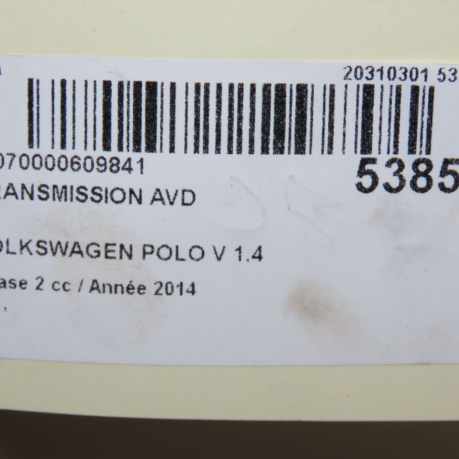Transmission avant droite occasion VOLKSWAGEN POLO V Phase 2 02-2014->... 1.4 TDI 90ch 6C0407272C 5