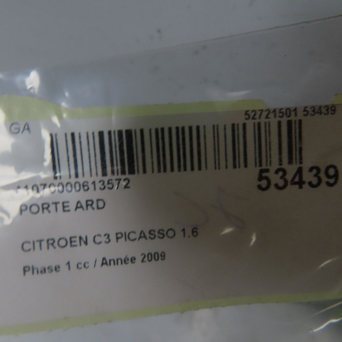 Porte arrière droite occasion CITROEN C3 PICASSO Phase 1 02-2009->08-2012 1.6 HDi 16v 90ch 9008V6 4