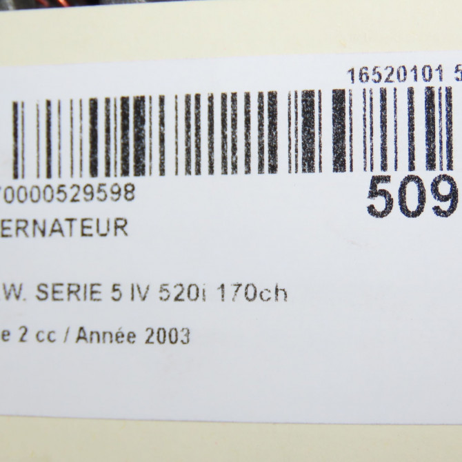 Alternateur occasion B.M.W. SERIE 5 IV Phase 2 07-2000->07-2003 520i 170ch 12317501690 8