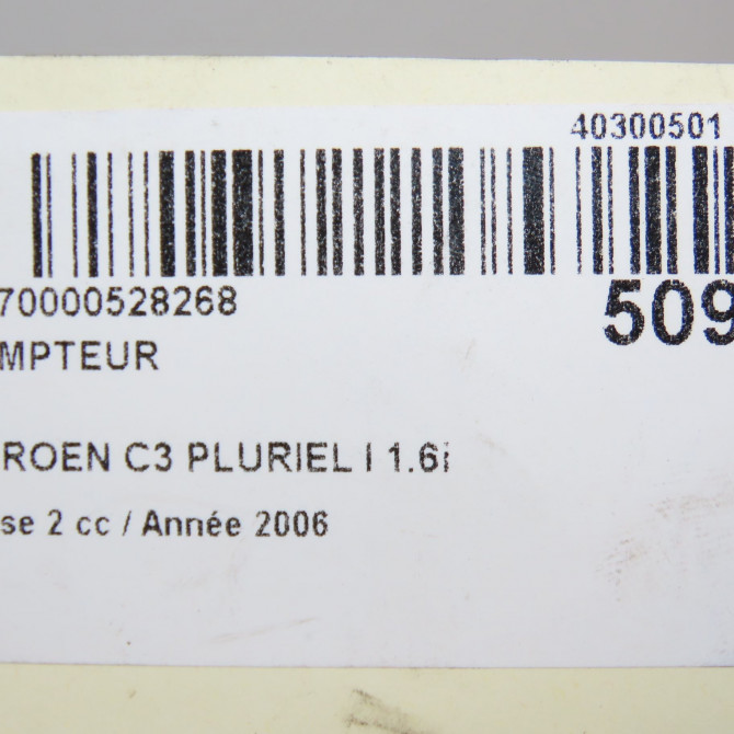 Compteur occasion CITROEN C3 PLURIEL I Phase 2 03-2008->12-2010 1.6i 109ch 6105WN 6