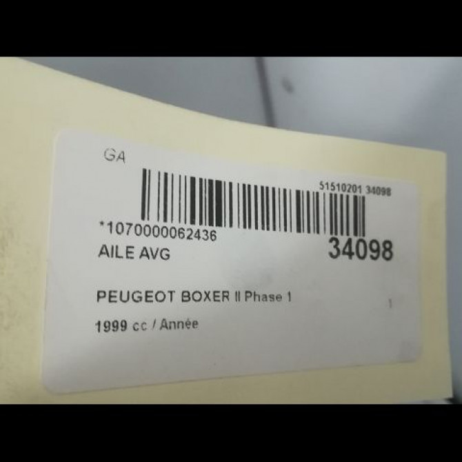 Aile avant gauche occasion PEUGEOT BOXER I Phase 1 07-1994->02-2002 7841E7 2
