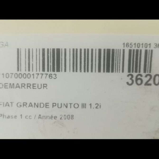 Démarreur occasion FIAT GRANDE PUNTO III Phase 1 09-2005->12-2013 1.2i 65ch 51890631 4