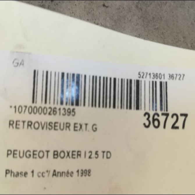 Retroviseur exterieur gauche occasion PEUGEOT BOXER I Phase 1 07-1994->02-2002 2.5 TD 8153GT 3