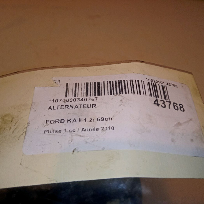 Alternateur occasion FORD KA II Phase 1 10-2008->... 1.2i 69ch 1673520 6