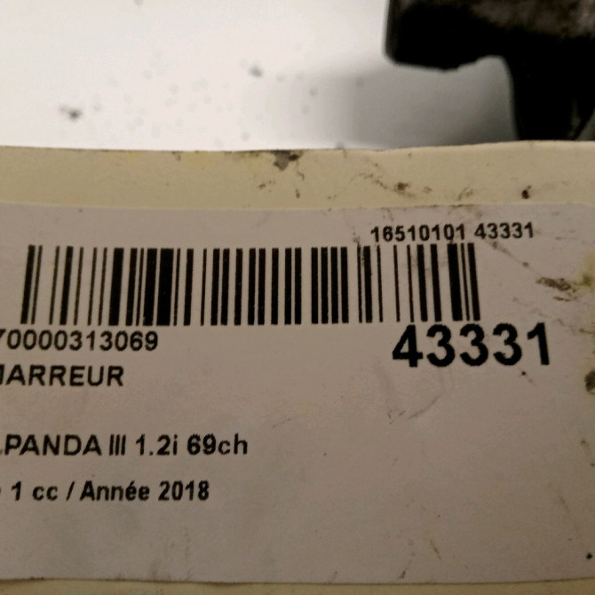 Démarreur occasion FIAT PANDA III Phase 1 01-2012->... 1.2i 69ch 51890631 4