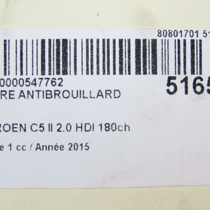 Phare antibrouillard avant droit occasion CITROEN C5 II Phase 1 04-2008->... 2.0 HDI 180ch 5