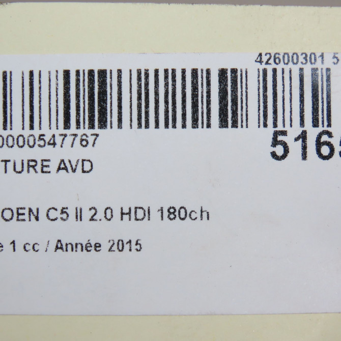 Ceinture avant droite occasion CITROEN C5 II Phase 1 04-2008->... 2.0 HDI 180ch 98029292XX 7